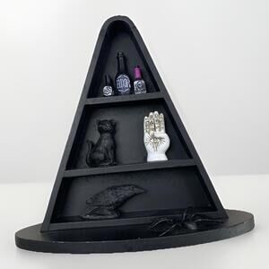 Ashland Halloween Iridescent Moon Spooky Table Top Decor Black Cat Magic Witch